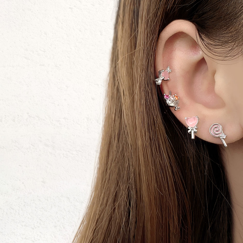OEM/ODM Manufacturer 18k Gold Hoop Earrings - FOXI Korean heart shape jewelry multi color stones 18k gold hoop earrings – Foxi