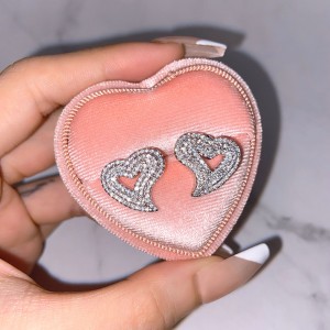 women’s 18 gold plated Zircon heart shape Earrings for gift