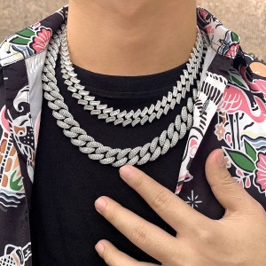 FOXI 2022 new personalized fashion grade D Mo sang diamond inlaid with gorgeous 925 Sterling Silver hip hop men’s Necklace