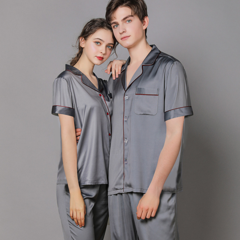 Couple ice silk thin pajamas 2