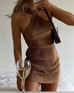 New pleated sexy dress for women summer 2022 off-shoulder skirt