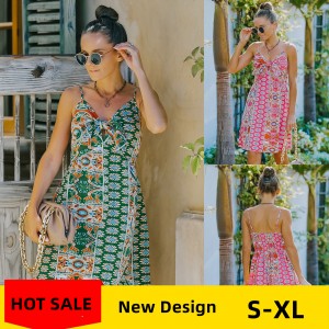 Summer New design floral dress sexy women slip dress Party Leisure Clothing