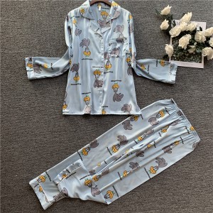 Hot sale Short Sleeves Silk Pajamas - Long-sleeved trousers thin ice silk season silk suit pajamas women – Youhottest