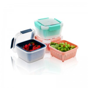 37OZ Berry Bowl Food Storage Containers with Lid and and Removable Drain Basket