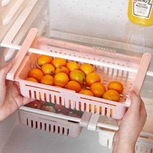 Прибиращ се изтеглящ се органайзер за чекмеджета на хладилника 4 пакета Кутия за съхранение на държач за рафтове за хладилник