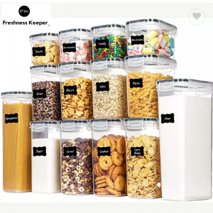 Airtight BPA Free Plastic Dry Food Canisters fo...