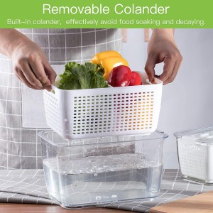 BPA Free Partitioned Produce Saver Container Fridge Organizer