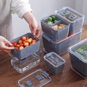 Paquete de 3 recipientes para aforro de produtos frescos para frigorífico, leituga, ensalada de bagas, repolo