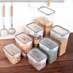 Tabung Makanan Kering Plastik Bebas BPA Kedap Udara untuk Organisasi Dapur Pantry dan Penyimpanan Makanan