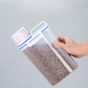 Airtight Pet Food Container para sa Dogs Cat Food Container na may Pour Spout + Seal Buckles