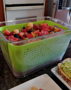 ظروف نگهداری میوه تازه سبزیجات تازه کریسپر زهکشی چند منظوره برای یخچال