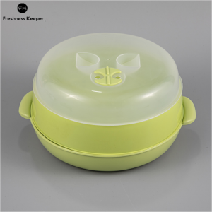 BPA-vrye plastiek mikrogolf stoomkoker vir die kook van kos en groente met stoom vrylating vent