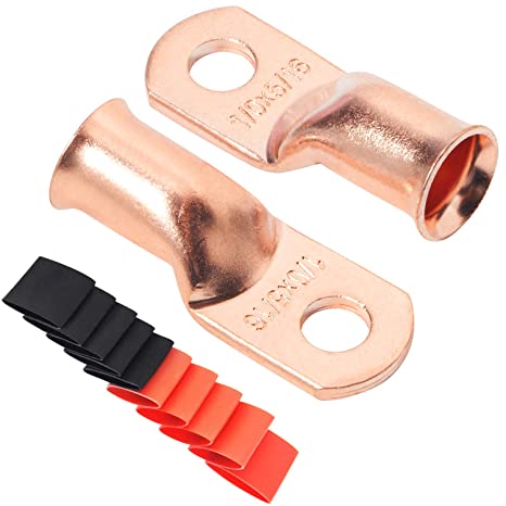 1/0 AWG-5/16″Ring Terminal Cable lug Wire lug Battery Cable Ends Crimp Wire Connector Copper Eyelets Terminal Connector