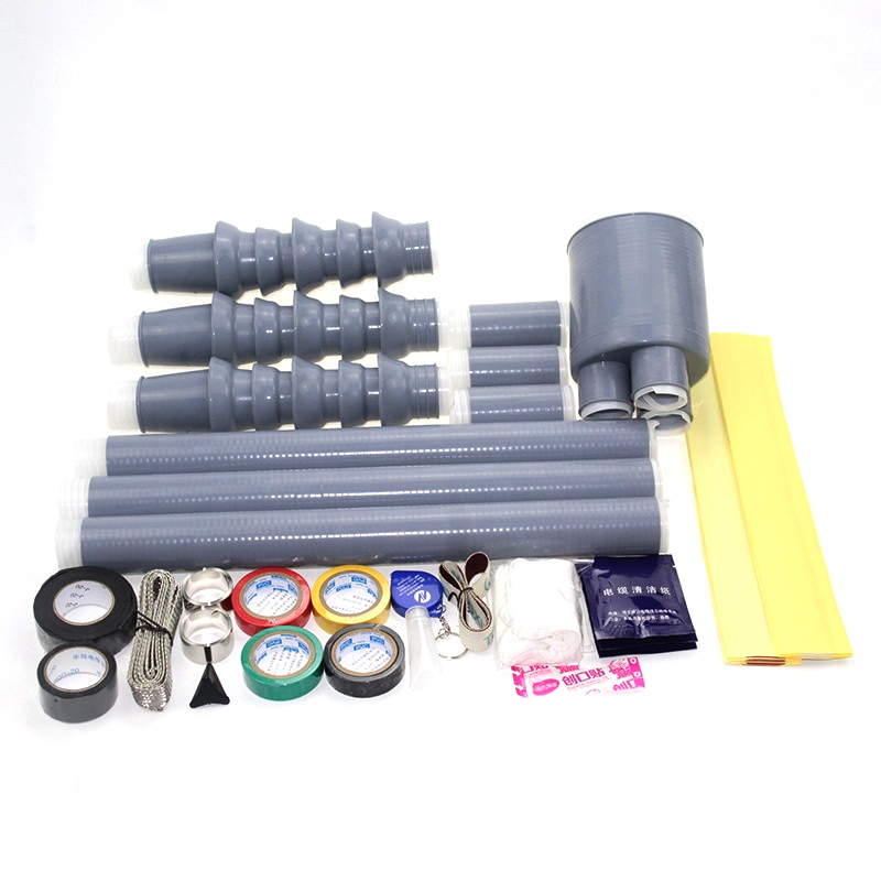 Silicone Rubber Insulation Sleeve 35KV 3 Core Outdoor Cold shrink tube printer for Power Cable Termination Kits