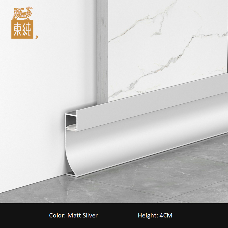 Gold Color Matt Anodized Aluminum baseboard with LED