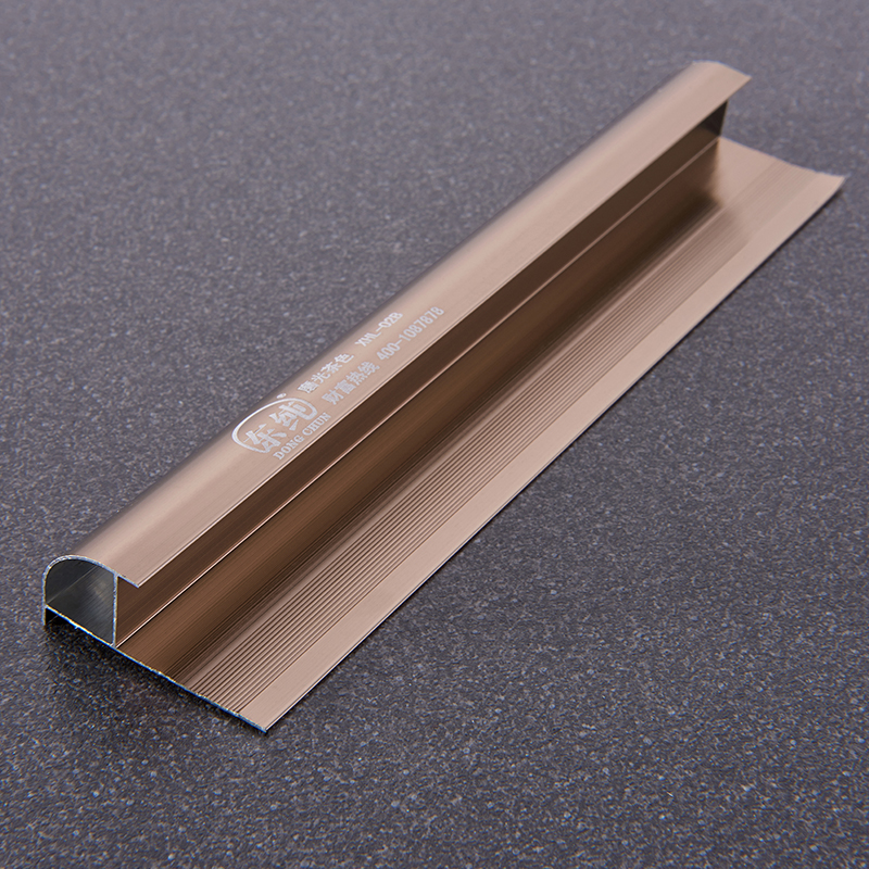 Aluminum Tile Trim Closed Type XHL-02B Anodized Polished Dark Brown