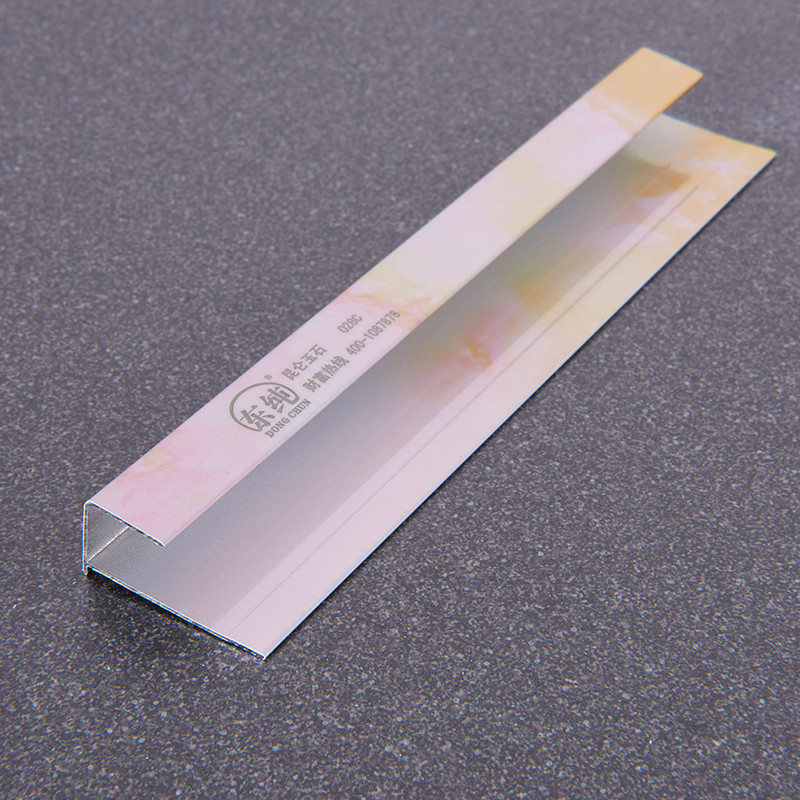 China Building Material Metal F Shape Tile Edge Trim 10mm Nephrite Pattern