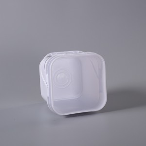 2.5L Plastic Square Container with Lid – Food Grade Ice Cream Pails – White