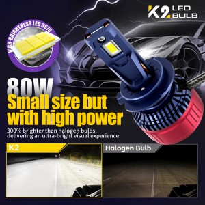 K2 190w 20000LM H7 Car Led Light 12V H4 Led Headlight Bulb Lamp Canbus H1 H3 H7 H8 H9 H11 9005 LED Headlight for BMW for vw for honda High Power