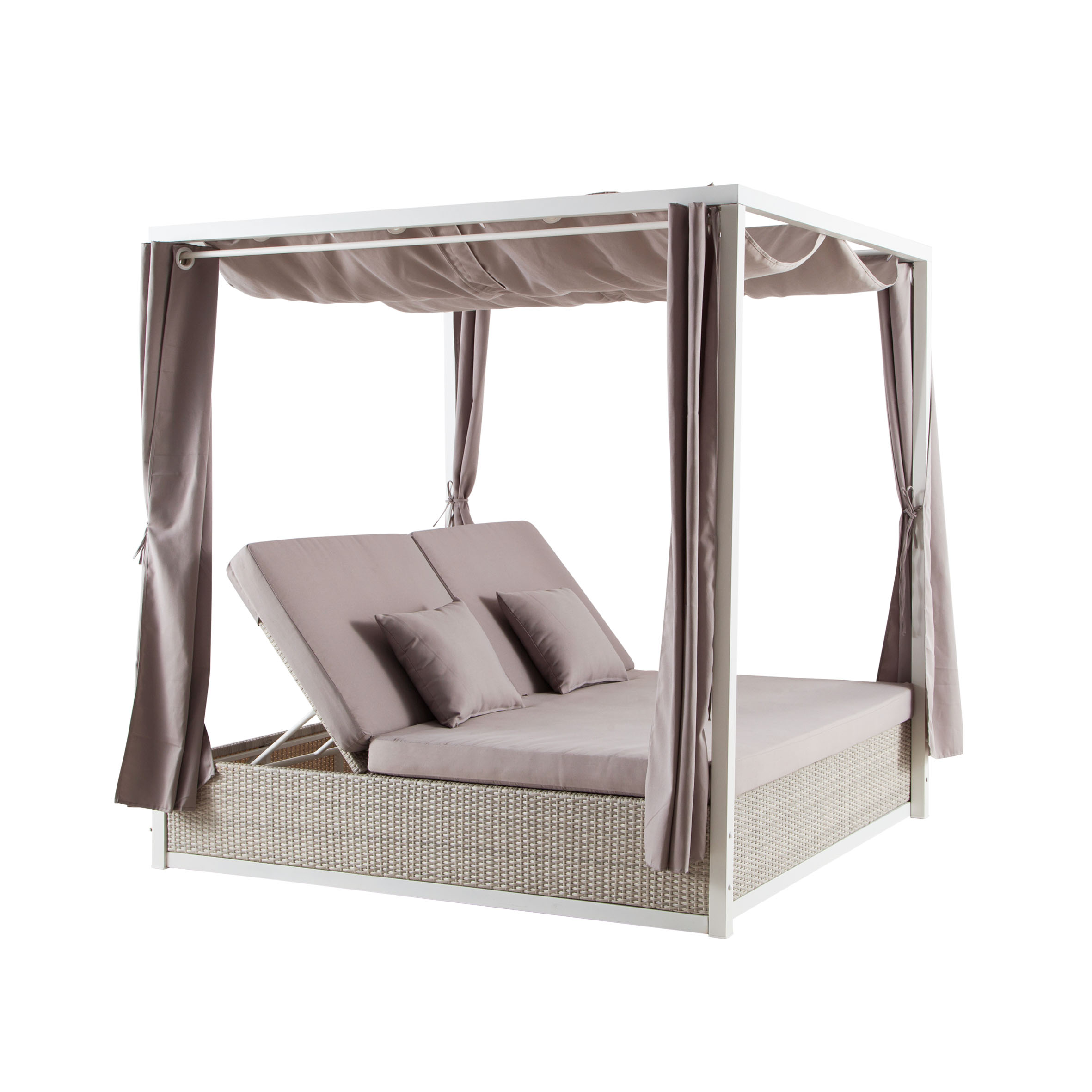 Angel II rattan daybed with curtains S2
