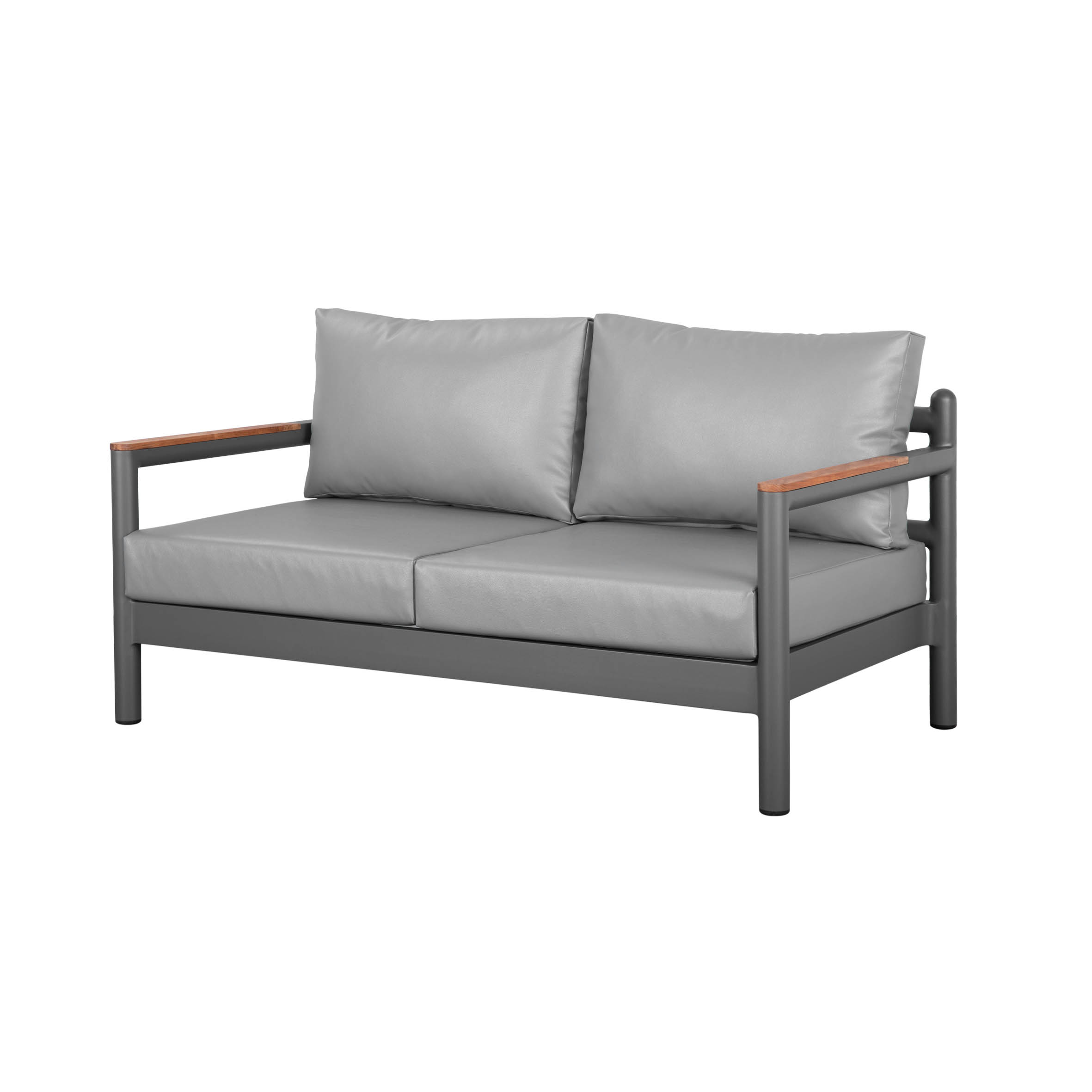 Armani alu. 2-seat sofa(Teak armrest) Featured Image