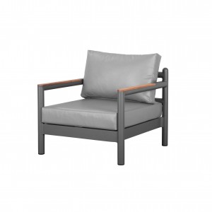 Armani alu. single sofa(Teak armrest)