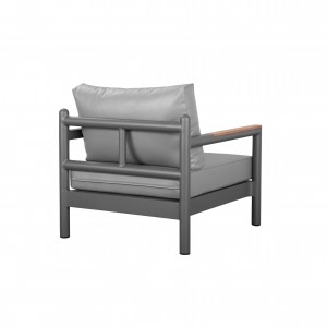 Armani alu. single sofa(Teak armrest)
