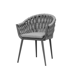 Leading Manufacturer for China American Standard Outdoor Garden French Bistro Cafe Outdoor Dining Chair Dining Weaving Wooden Finish Armchair Aluminum Frame Rope Rattan Woven Chair