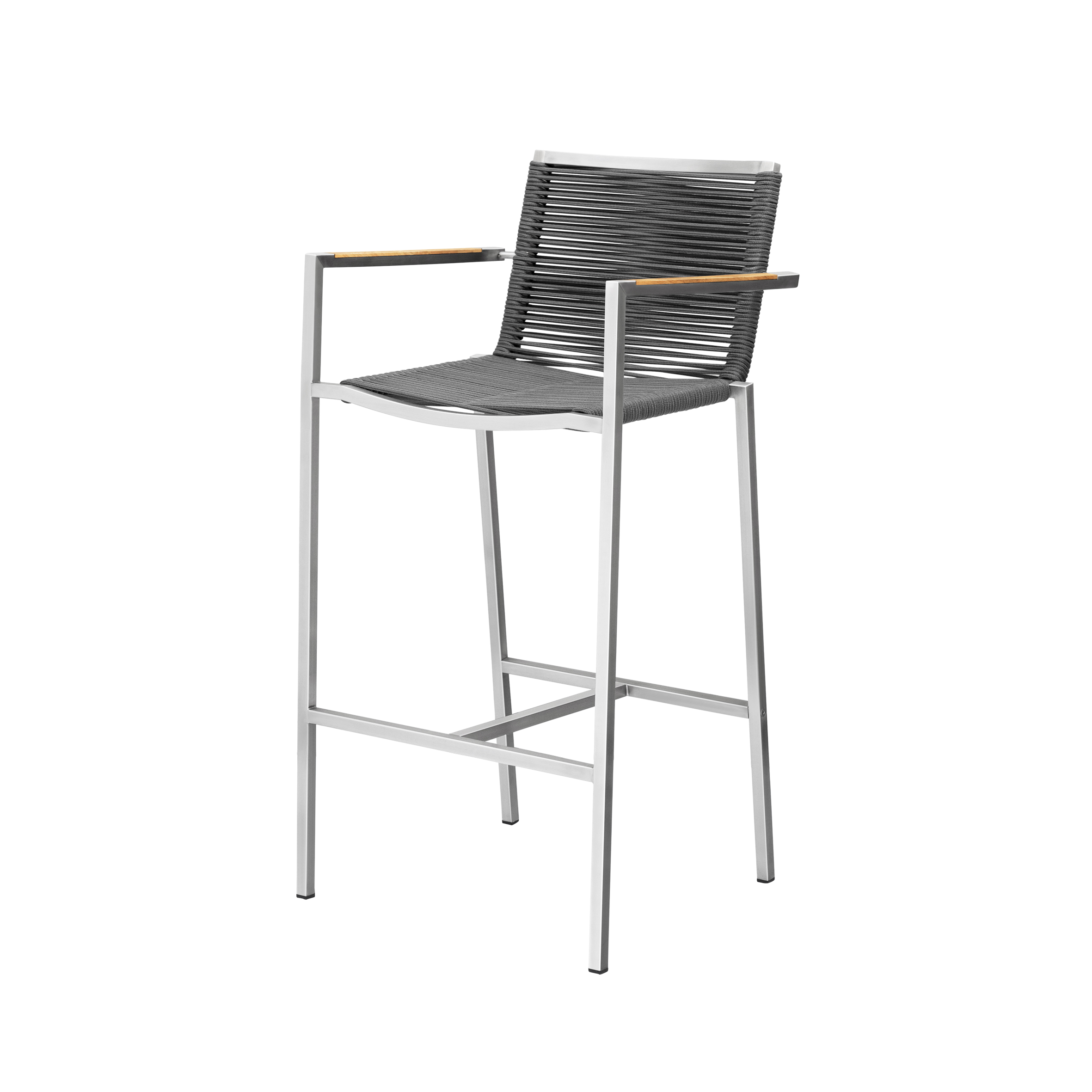 China wholesale Wicker Lounge Manufacturers –  Rio rope bar stool (Teak armrest) – TAILONG
