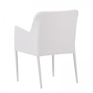 Rattan dining chair with ceramics glass table (Molly)