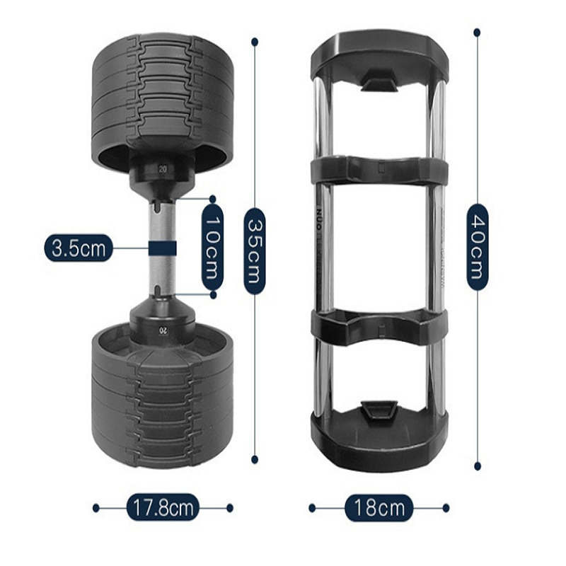 Wholesale China  Power Selective  Rubber 24kg/52lbs  Quick adjustable dumbbell