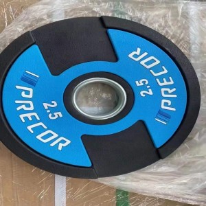 OEM manufacturer Olympic Traning Rubber Plates - Cast Iron  Rubber coated three hole counterweight Bumper barbell plates in lbs – Fushuangyue