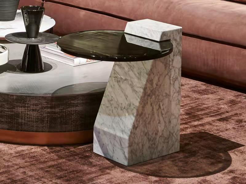 Home Furniture Side Table with Glass Top (2)