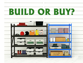 Is it cheaper to build or buy metal garage shelving?