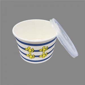 Disposable popcorn bucket with lids and soup bucket