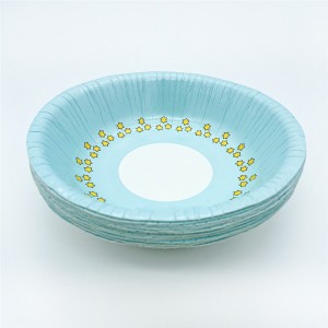 Disposable paper bowl and cake plate