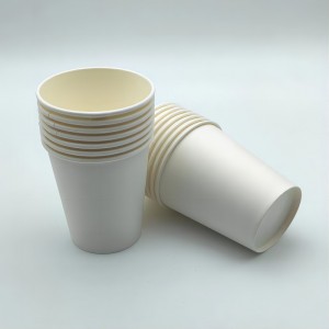 ขายส่งถ้วยกาแฟถ้วยกระดาษสีขาว 4OZ ~ 16OZ แบบใช้แล้วทิ้ง