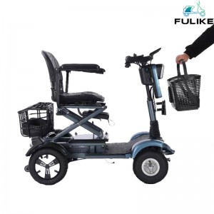 New Energy Vehicle Four Wheel Electric Mobility Scooter Handicap Motorcycle for Diabled Elderly Mobility Scooter 350W 48V/12V with Rear Box Bike