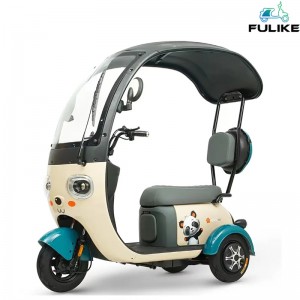 FULIKE 650W 800W  Panada Adult Shopping Electric Tricycle With Roof  Shopping Tricycle Steel for Old Person