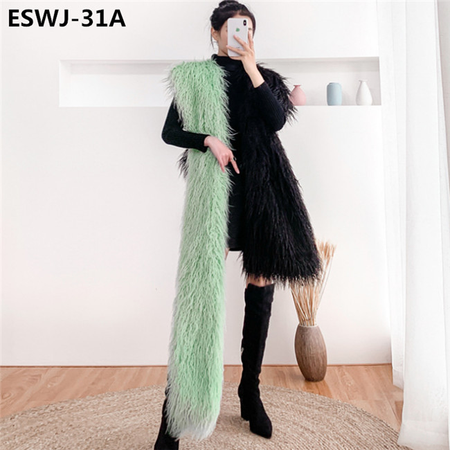 China Manufacturer for Fur Lined Jacket - long pile natural mongolian fur scarf  – Eastun detail pictures