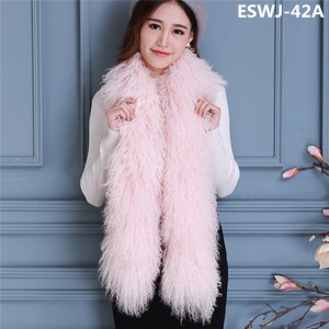 Factory best selling Fox Coat - long pile natural mongolian fur scarf  – Eastun