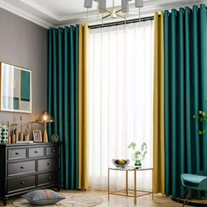 Joint Double Color Curtain With Gorgeous And Warm Color Matching