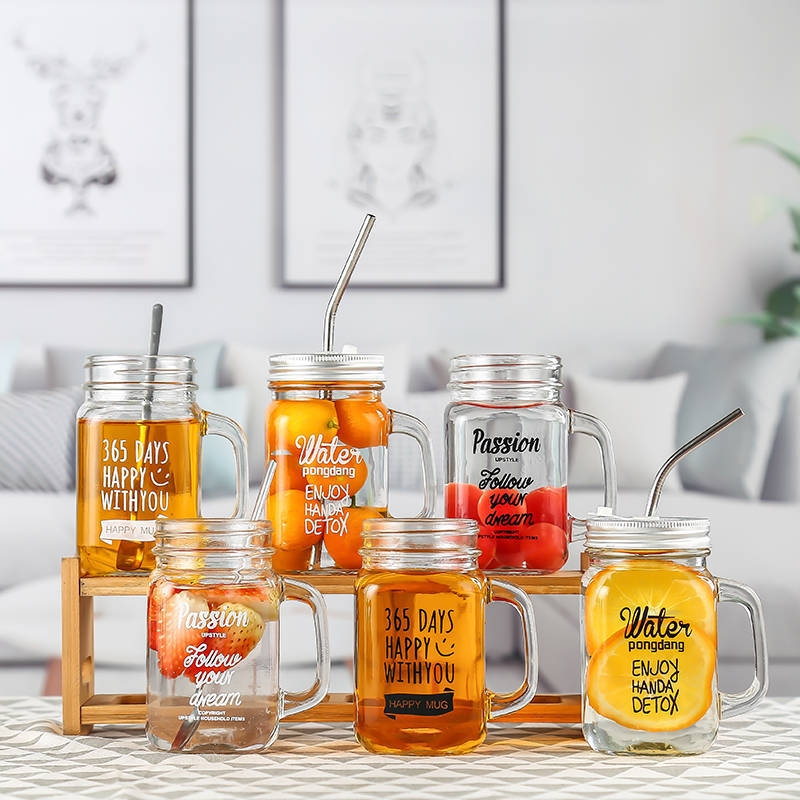 Mason Jar Glasses With Handles Factory Produced