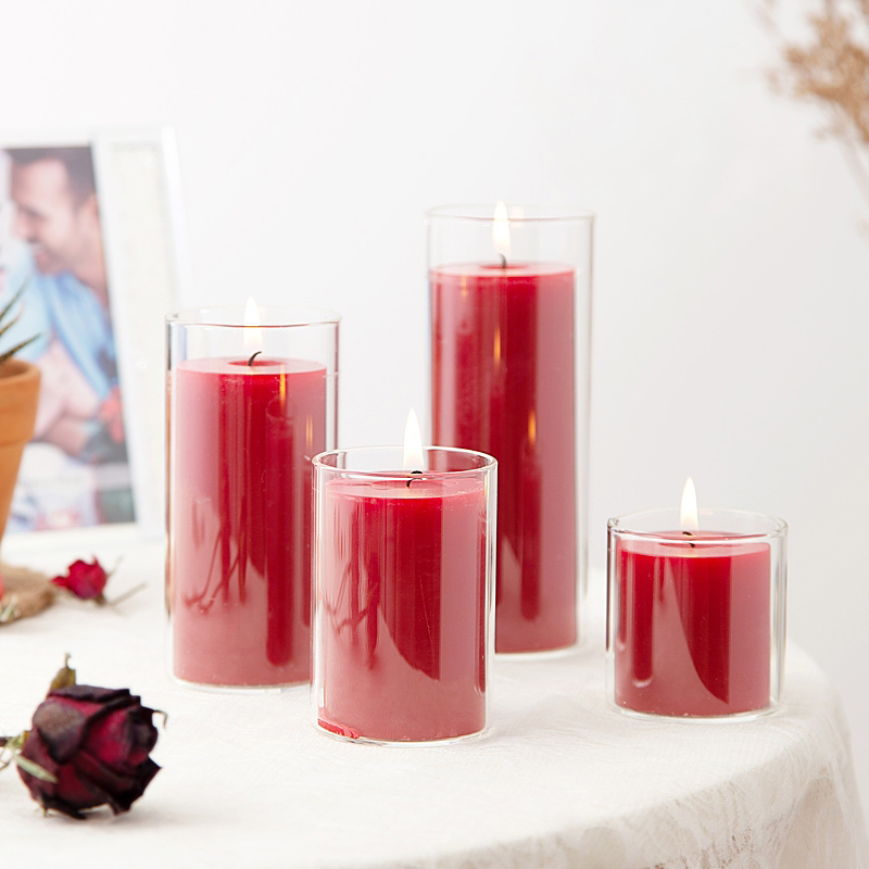 high quality clear luxury glass candle