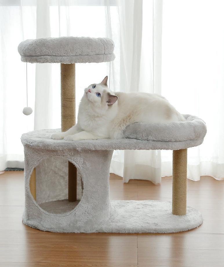 OEM Customized Grey Cat Scratching Post - Wholesale Grey Cat Claw Scratcher With Hanging Ball Wrapped By Sisal And Cashmere –  JIMIHAI