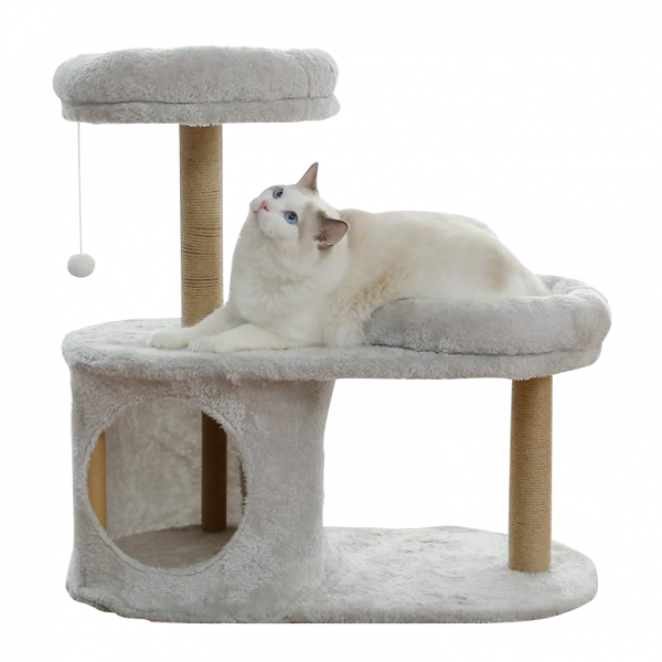 Wholesale Grey Cat Claw Scratcher With Hanging Ball Wrapped By Sisal And Cashmere