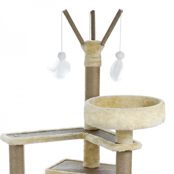 Wholesale Multi-Level Wood Cat Tree Tower And Cat Scratcher Condo For Indoor