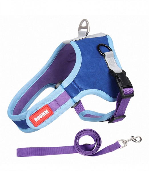 Pet Supplies Manufacturer Reflective No-Choke Dog Harness For Easy Walk Made Of Suede Fabric