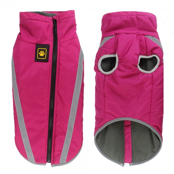 China Manufacturing Reflective Waterproof Warm Puffy Dog Winter Coats With Harness Hole