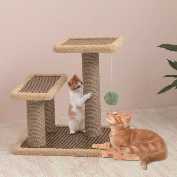 Hot Sale 2-Napping Perches, Cat Condo, 2 Sisal Rope Scratching Posts, and Hanging Toy and summer cool mats – Cat Tree for Indoor Cats